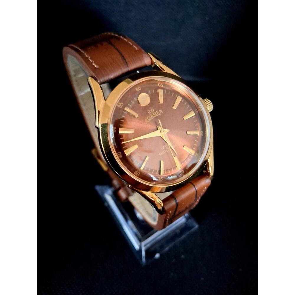 Vintage Roamer Men's Leather Mechanical Watch RARE